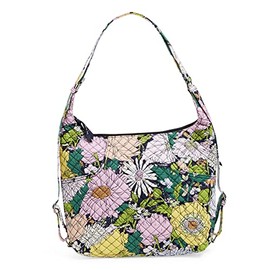 Vera Bradley womens Cotton Convertible Backpack Shoulder Handbag, Bloom Boom - Recycled Cotton, One Size US