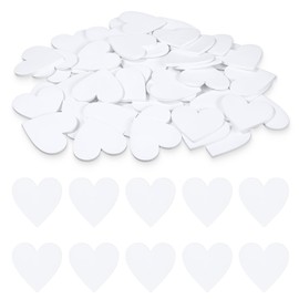 Bewudy Pack of 120 White Wooden Hearts for Crafts, Wooden Scatter Decoration as Table Decoration, Confetti Wooden Heart Decoration for Wedding, Valentine's Day, Birthday Party, Card Making, DIY Crafts