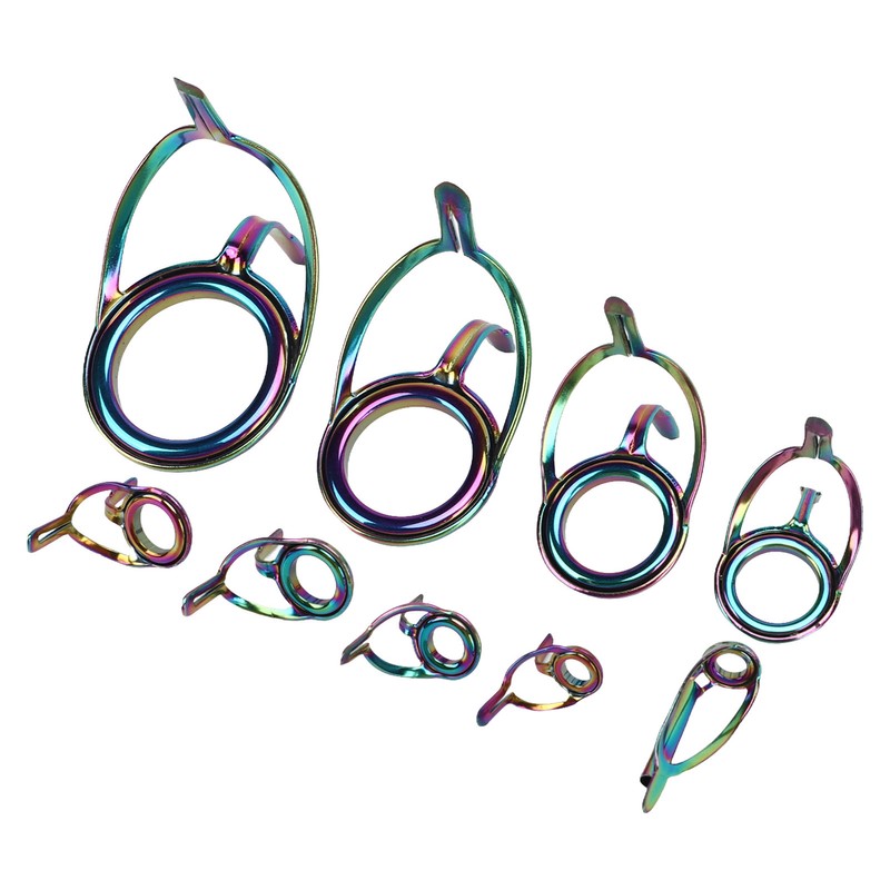 9PCS Lure Fishing Rod Guide Ring Set Stainless Steel Ceramic