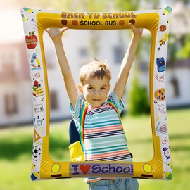 Hoblynth Back to School ‌Inflatable Selfie Photo Booth Welcome First Day of School Selfie Photo Props for Classroom Photo Decorations