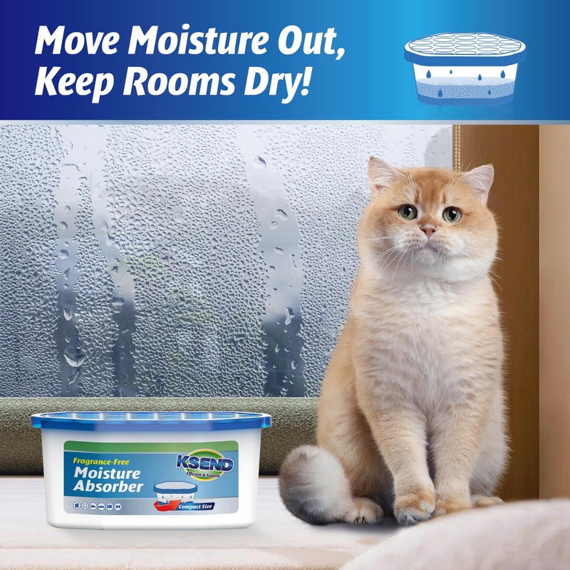 Ksend Moisture Absorbers, 12 Pack, Compact Dehumidifier for Closet, Efficient