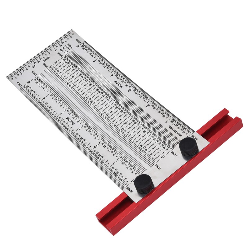 T Rule Stainless Steel Silver Scribing Ruler Woodworking Measuring Tool