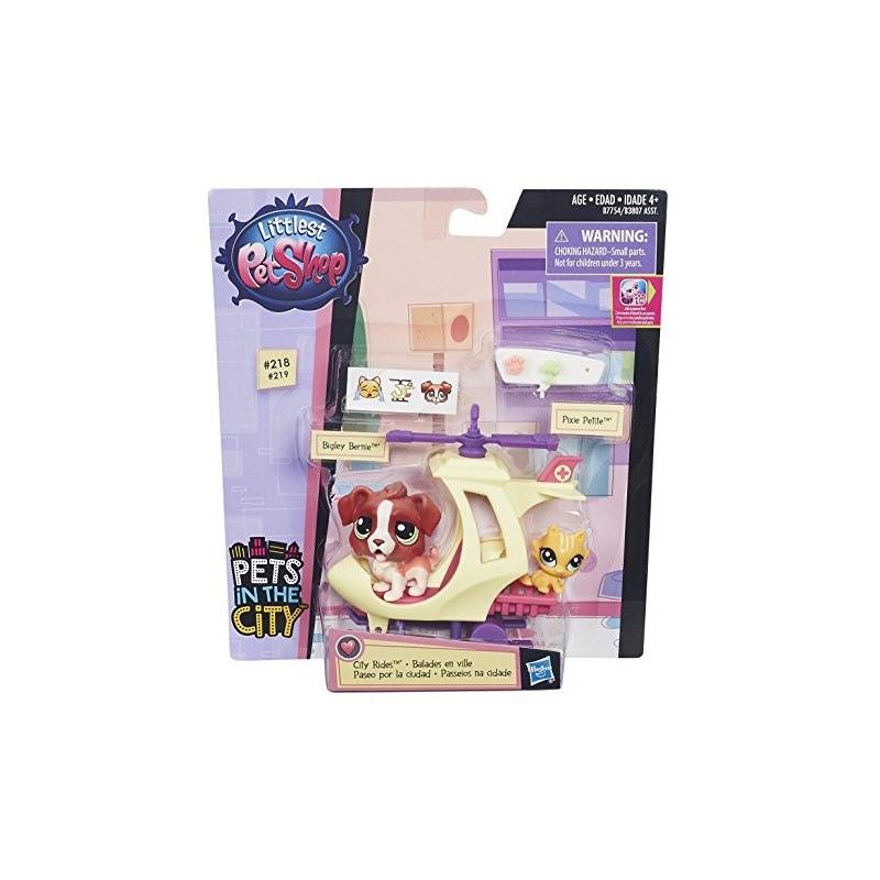 Littlest Pet Shop City Rides St. Bernard and Kitten Helicopter