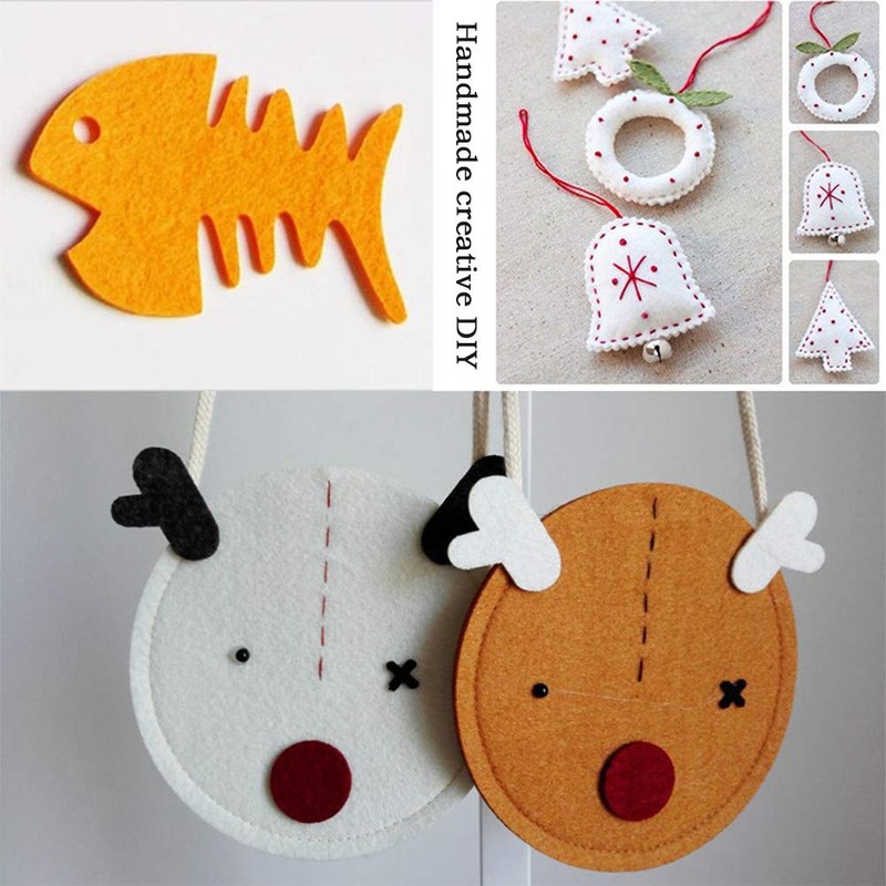 TIMESETL 50pcs Coloured Felt Fabric Craft Felt for Sewing, 20