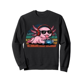 Otaku Lifestyle Threads Gamesolotl Axolotl Gamer Anime Funny Sweatshirt