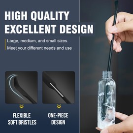 Walfos 3pcs Mini Silicone Spatula Set, Small Spatulas For Cosmetics, 600°F Heat Resistant Reusable Beauty Spatula Tiny Spatula, No Bpa Free, For Kitchen Cooking Cosmetic Jars Kitchen Bottles, Black