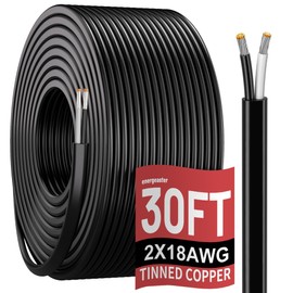 Energeaster 30FT 18 Gauge Wire 2 Conductor Electrical Wire, Flat