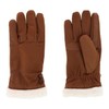 Isotoner Ladies Microfiber Winter Gloves with Button Detail, S/M, Cognac,