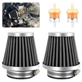 smseace 2 filtros de aire para motocicleta de 50 mm con 2 filtros de combustible de repuesto para ciclomotor Gy6, scooter, ATV, motocross, motocicleta, 50 cc, 110 cc, 125 cc, 150 cc, 200 cc, ATV, Dirt Bikes Go Karts Quad 4 ruedas D-006-50 mm
