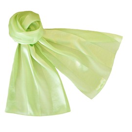 Bufanda larga de gasa de satén sólido ligera y sedosa, más de 35 colores, Lima claro, Medium