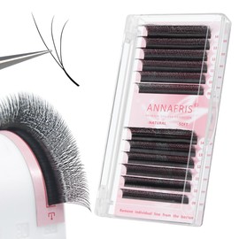ANNAFRIS Fox 3D Premade Fan W Shape Clover Eyelash Extensions Volume Self Fanning W Lashes Extension Makeup Supplies Professional Use (0.07 D,9-14mm Mix)