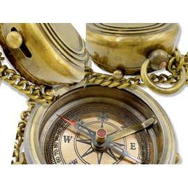 MAH Trust in The Lord with All Your Heart Engraved Compass, Proverbs 3: 5-6 Engraved Gifts, Confirmation Gift Ideas, Religious Gifts, Missionary Gifts with Leather Case. C-3004