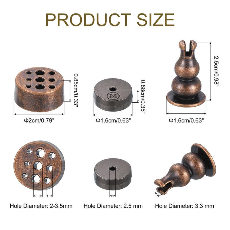 uxcell 3pcs Brass Incense Holders, 9 Hole Incense Stick Holders