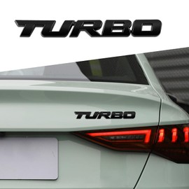 Turbo Car Emblem, Car Decal 3D Raised Letters Bumper Sticker, 3D Metal Turbo Premium Car Side Fender Rear Trunk Emblem Badge Decals, 3D Metal Turbo Emblem Decoration Stickers Fit for All Cars
