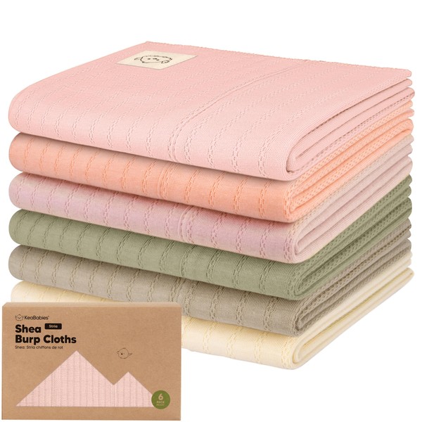 KeaBabies Organic Cotton Burp Cloths Baby Girl, Boy - 6-Pack