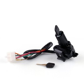 Bruce & Shark Ignition Lock & Fuel Cap Key Set for Kawasaki ZZR 400/600, ZXR 400/750 - Aluminium, Toggle Switch, On/On, Black