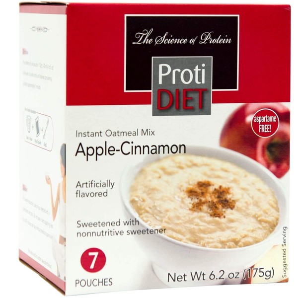 Protidiet Oatmeal - Apple Cinnamon (7 - 6.2 oz pouches per box)