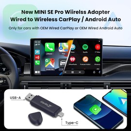 CarlinKit Mini SE Pro 2-in-1 Wireless Adapter for CarPlay/Android Auto Dongle, Convert Wired to Wireless - Stability Automatic Connection, Easy Setup & Compatibility Cars from 2016