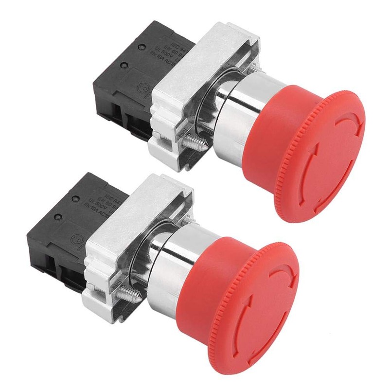 2PCS Red Sign Emergency Stop Switch Button Stop Micro Switch
