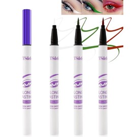 Liquid Eyeliner Pencil-3Pcs Waterproof Long Lasting White Green Red Eye Liner Pen,Quick-drying High-pigmented Colored Eyeliner,Ultra-Fine Tip Eye Liner,Thanksgiving Eye Makeup Gift for Women-03+06+07