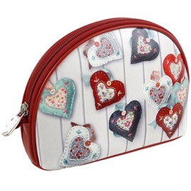 Ladies Girls Beautiful Leather Make-Up Toiletry Bag by Golunski 2 Designs - Dark Red