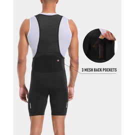 Przewalski Men's Cycling Bib Short 4D Padded Gravel Road Riding Shorts Breathable Bike Bib Tights Black
