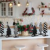 Meooeck Table Christmas Tree Decorations Farmhouse Black and White Freestanding