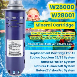 Replacement for Nature2 Duoclear 25 35 Mineral Cartridge W28000 W28001 for All Zodiac Duoclear & Nature2 Fusion, Fusion Soft, Vision Pro System Aboveground Ingroud Swimming Pool Up to 35,000 Gallons
