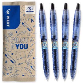 PILOT - Pack of 4 B2P Gel 0.7 - Gel Ink Roller Ball Pen - Medium - Begreen - Black