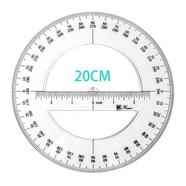 Circle Protractor 360 Degree Protractor Ruler Math Geometry Tools for School Classroom Office Drawing Measuring Instruments, 20 cm
