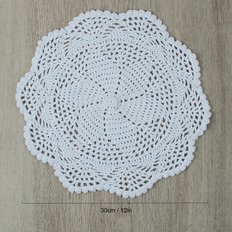 kilofly Crochet Cotton Lace Table Placemats Doilies Value Pack, 4pc,