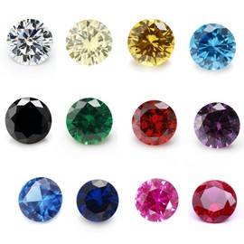 Tiny Small Size Round Brilliant CZ Gemstone Synthetic 1.0-3.0mm Cubic Zirconia Loose Stones Red Blue Color Spinel Ruby Gems For Jewelry Setting (5# Ruby, 3.0mm 100pcs)