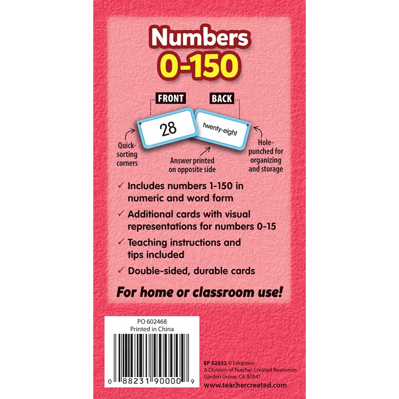 Edupress™ Numbers 0-150 Flash Cards
