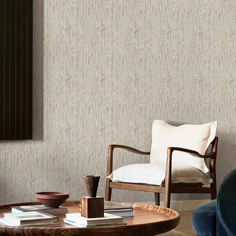JiffDiff Woven Wallpaper Peel and Stick 17.3" x 120" Colorful
