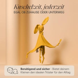 Mababu Baby Gift Set for Birth | Organic Cotton | Gift Set Cuddly Cloth, Teething Ring, Muslin Cloth & Bag | First Equipment for Newborns I Baby Gifts Boys & Girls I Gifts for Birth