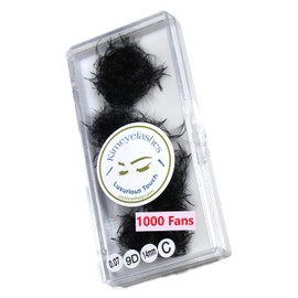  9D - 0.07 C and D Curl 1000 Premade volume fans loose Fans, Handmade eyelash extensions supplies Russian volume lash promade fan (9D - 0.07 - Curl C, 10mm)