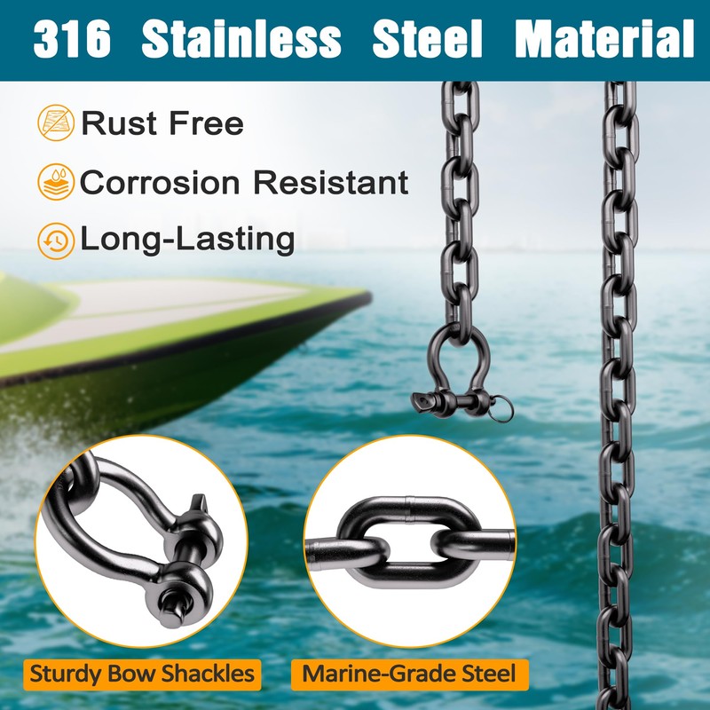 Deck Man Boat Anchor Chain 316 Stainless Steel Marine Grade