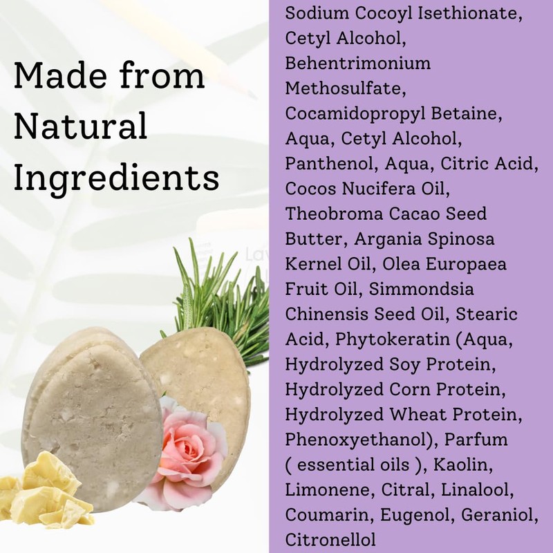 Natural Vegan Shampoo Bar - Sutaible for all Hair and