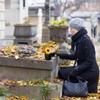 Memobloom Artificial Grave Flower Pots: 2 Pcs Graves Autumn Flowers
