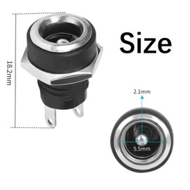 Comforty Pack of 4 DC Female 2 Pins 5.5 x 2.1 mm Hollow Connector Female DC Power Jack Socket Connector (4)