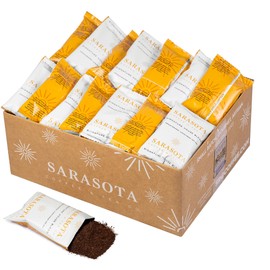 Sarasota Coffee Ground Packets | Gourmet Medium Roast Bulk Packs | Breakfast Blend | Low Acid Mold Free Individual Single Pot Pouches for 12 Cup Coffee Maker | 2 Ounce Bags, 36 Count