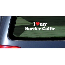 I Love My Border Collie Dog Vinyl Die Cut Decal Sticker
