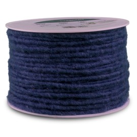 KragoART: Wool Wick, Wool Cord 4 mm Wide, 80 m on Plastic Roll, Craft Wool for Decorating Vessels and Arrangements, Popular in Floristry (Blue)