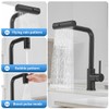 OWOFAN Kitchen Faucet with Pull Down Sprayer Black Waterfall Single