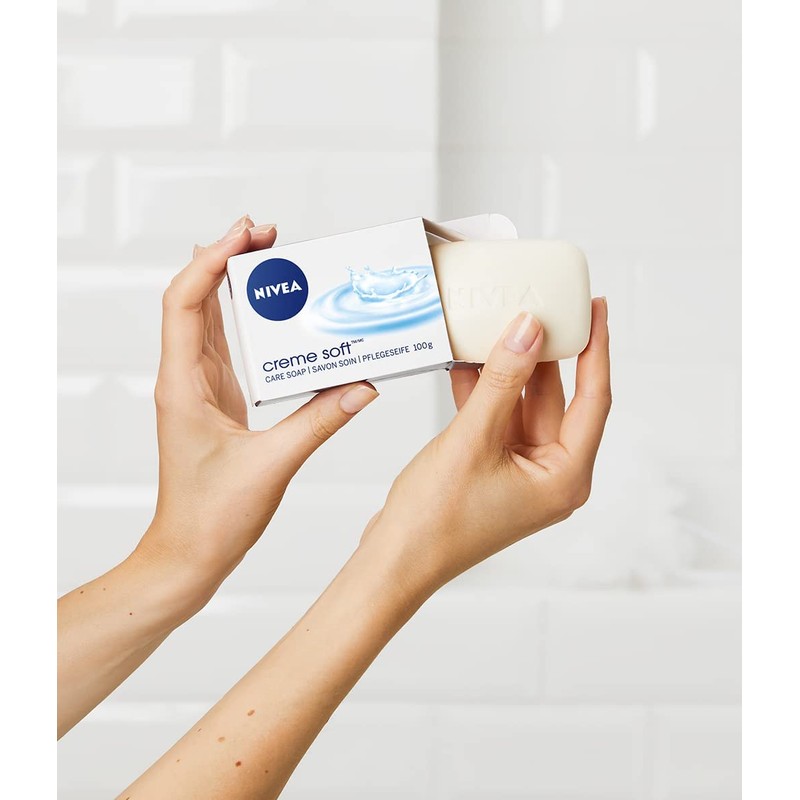 NIVEA Creme Soft Care Soap (6 x 100 g), Nourishing