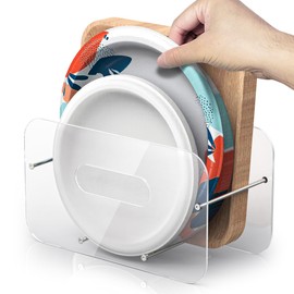 TOWARDFUN 2Pcs Round/Square Plastic, Foam & Paper Plate Dispenser, Space-Saving 7-12 Inch Disposable Plates Storage Organizer for Cabinet, Countertop, RV or Outdoor Use, Acrylic (Clear)