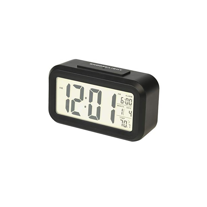 RCA Portable Alarm Clock with Auto Night Light Sensor, Adjustable