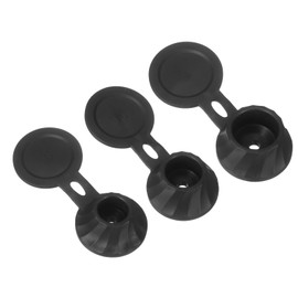 uxcell 3 Pcs Bottle Emptying Caps 3 Sizes Shampoo Upside Down Flip It Bottle Caps Kit Inverted Leak-Proof Cap for Shower Gel Bottles Lotions Shampoos Kitchen Condiments, Black