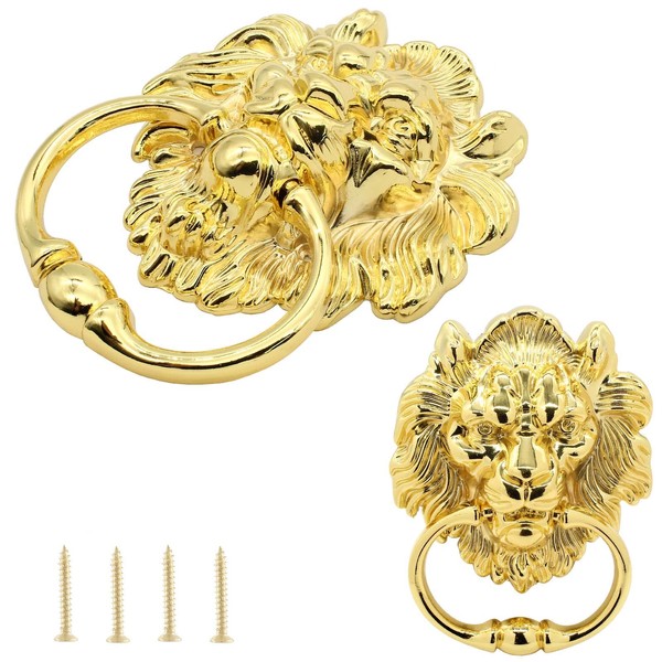 Cionyce 1 Pack Zinc Alloy Door Knocker Lion Shape Dooer