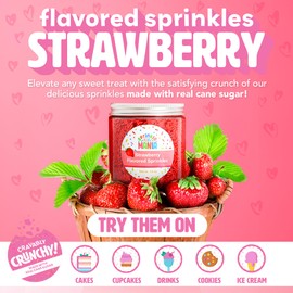 Strawberry Sprinkles for Cupcakes – Bursting with Sweet Flavor! Real Bits Add a Fruity, Delicious Twist to Any Dessert – Edible Strawberry Ice Cream Topping (Berry, 7.5oz)